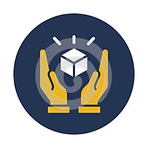 Cube, insure Vector icon which can easily modify