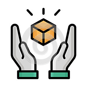 Cube, insure Vector icon which can easily modify