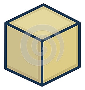 Cube Isolated Vector Icon That can be easily Modified or Edited.