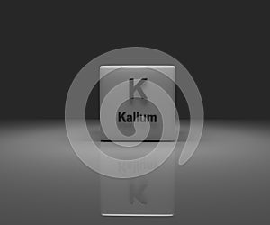 Cube with Kalium periodic system