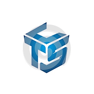 Cube letter CTS logo designs icon