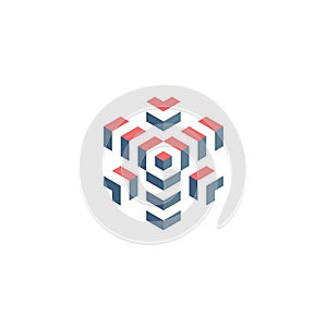 Cube logo design icon. Vector illustration. Design