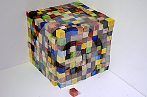 Colorful 1000 cm^3 cube photo