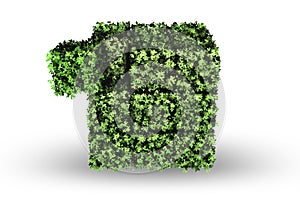 Cube made of green pieces in green concept - 3d rendering