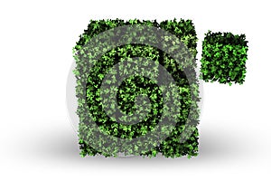 Cube made of green pieces in green concept - 3d rendering