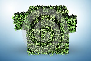 Cube made of green pieces in green concept - 3d rendering