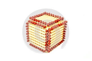 Cube made of matches