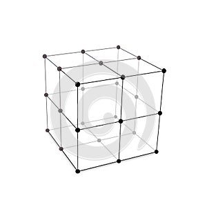 Cube Made is Mesh Polygonal Element