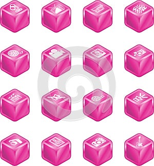 Cube Media Icon Series Set