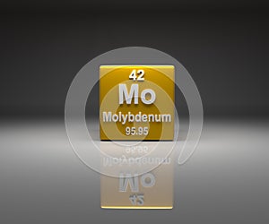 Cube with Molybdenum number 42 periodic table