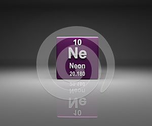 Cube with Neon number 10 periodic table