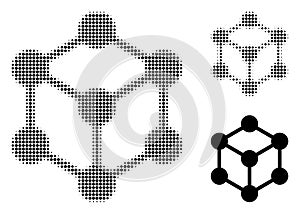 Cube Nodes Halftone Dotted Icon
