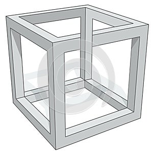 Cube optical illusion photo