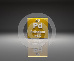 Cube with Palladium number 46 periodic table