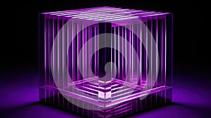 cube purple optical illusion