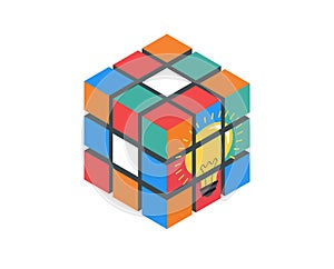 Cube Puzzle Solution Solving Problem Concept banner