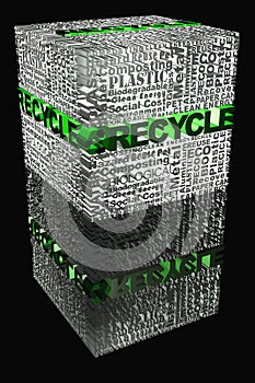 Cube with Recycle words related