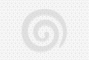 Cube seamless pattern. Geometric cubic pattern in isometric projection. Linear seamless ornament with 3d cubes on white background
