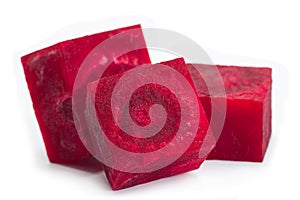 Cube shape beet-root closeup