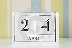 Cube shape calendar for APRIL 24