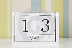 Cube shape calendar for MAY 13