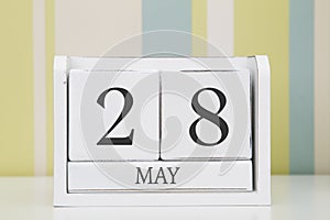 Cube shape calendar for MAY 28