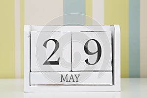 Cube shape calendar for MAY 29