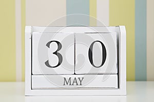 Cube shape calendar for MAY 30