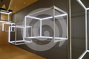 Cube shape Led ceiling lighting shop window photo