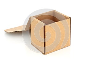 Cardboard Box Cube Shaped Open with Lid