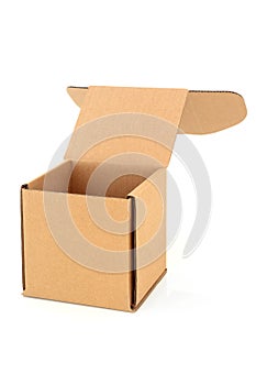 Cube Shaped Cardboard Box with Open Lid