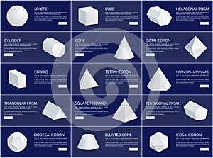 Cube and Sphere Cone and Cuboid Prisms Collection photo