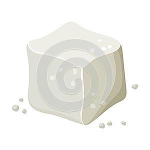 Cube of sugar vector icon.Cartoon vector icon isolated on white background cube of sugar.