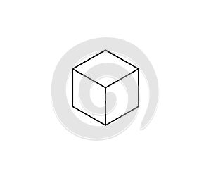 Cube symbol 3d shape block