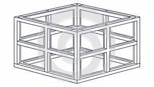 Cube Wireframe Structure Outline Vector, Geometric Design Element, vector design Generative AI