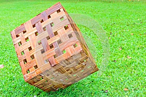 Cube wood lamp
