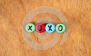 Cube words on wooden table