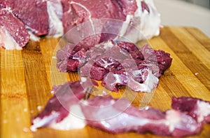 Cubed meat photo