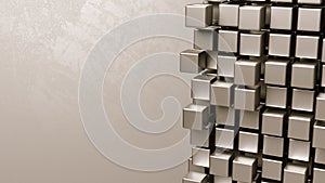 Cubes Aggregation on Grey Background photo