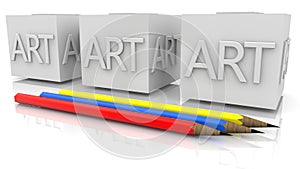 Cubes with art concept