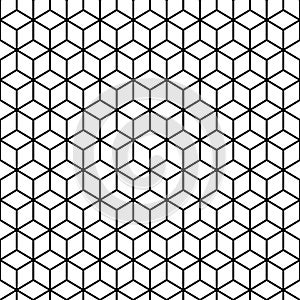Cubes Black and white Seamless Pattern