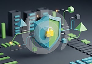 And cubes are connected with lines, representing data flow or
