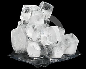 Cubes of defrost ice