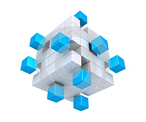 Cubes detached from square object