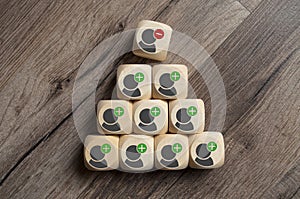Cubes Dice with cancellation and dismissal or termination photo