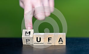 Cubes form the acronym MUFA and PUFA