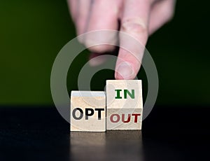 Cubes form the expressions `opt in` and `opt out`.