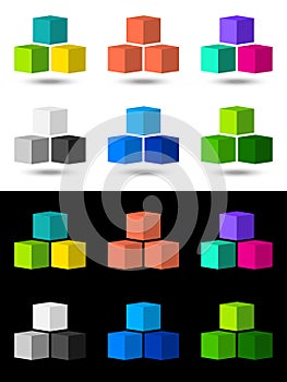 Cubes icon and logo design