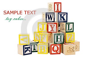 Cubes with letters isolated