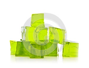 Cubes of Lime jelly photo